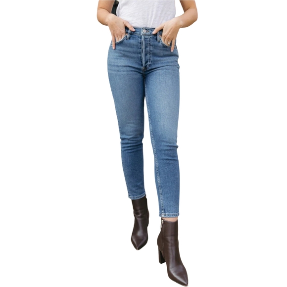 RE/DONE MID70S 90S High Rise Extra Crop Jeans Size 30 NWT - Picture 2 of 15